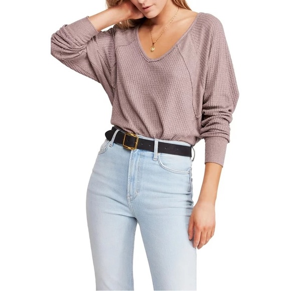 WE THE FREE Santa Clara Thermal Long Sleeve Waffle Knit Top — medium - Picture 3 of 11